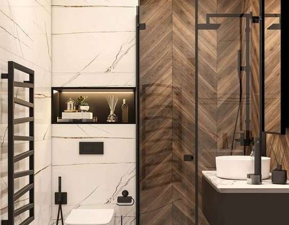 Дизайн ванной только душ