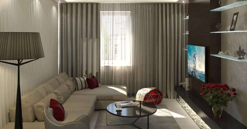 Дизайн залы в двухкомнатной квартире