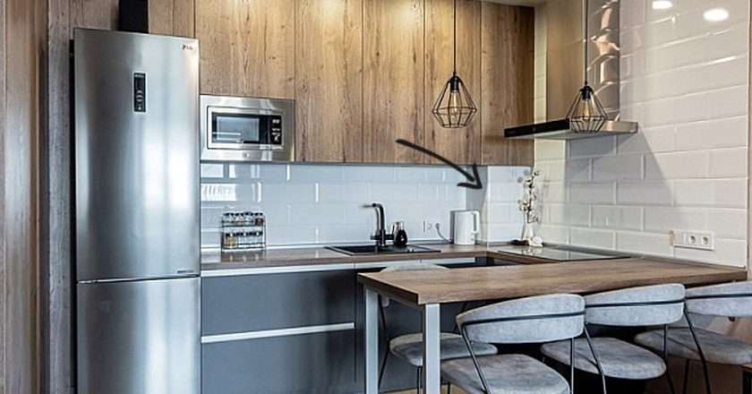 Дизайн кухни если есть выступ