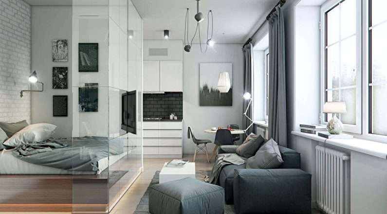 Дизайн совмещенного гостиного и спальни