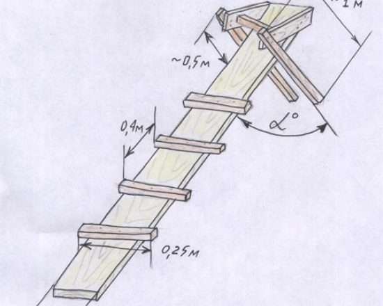 Лестница для кровли крыши своими руками