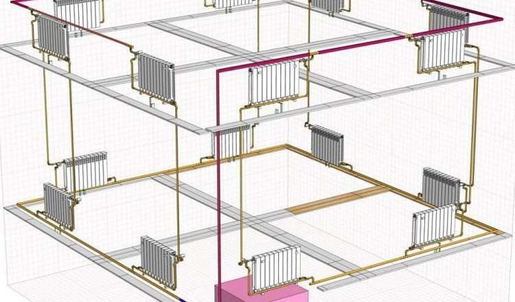 Однотрубная система отопления на двухэтажный дом
