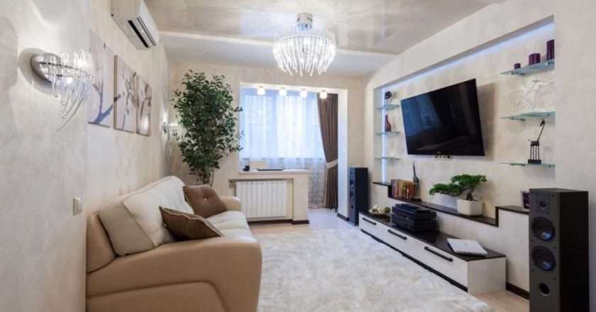 Фото дизайна зала в однокомнатной квартире